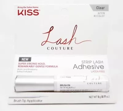 Kiss Lash Couture Brush Tip Strip Lash Adhesive - Latex-Free In Clear  5g • £4.45