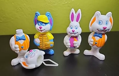 Easter Novelty Bunny Bubble Containers Decorations Toy Kitsch Lot Of 4 EMPTY VTG • $21.24