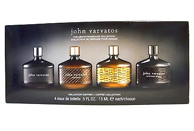 John Varvatos Men VINTAGE ARTISAN BLACK 4 Mini Travel Cologne Collection Edt Nib • $39.99