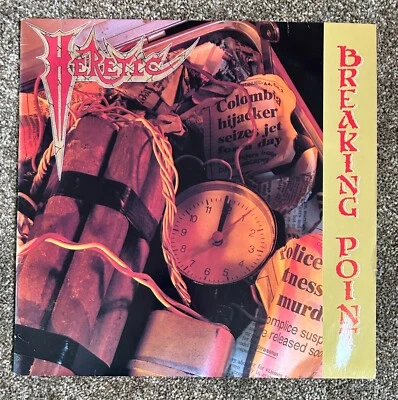 £22.99 • Buy HERETIC Breaking Point VINYL OG 1988 EX+ Played 2/3 Times Metal Blade RR 9534 1