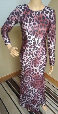 £0.99 • Buy New Brown Leopard Animal Print Mermaid Floor Length Dress Size 12 Length 6.8 