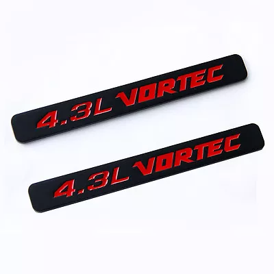 2x OEM Black 4.3L VORTEC Emblems Engine Badge Silverado Z71 GMC Sierra Red Yu • $20.24