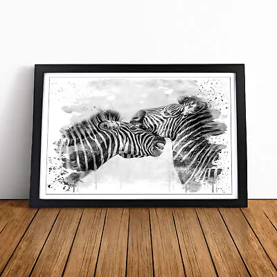 Zebra Wildlife V3 Wall Art Print Framed Canvas Picture Poster Home Decor • £28.95