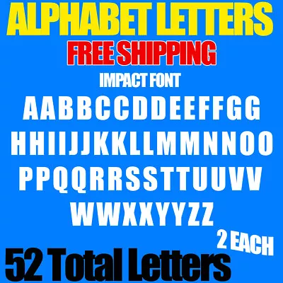 COMMERCIAL Alphabet Letters Decals IMPACT 1/2  Up To 5  FREE SHIP STICKER • $35.95