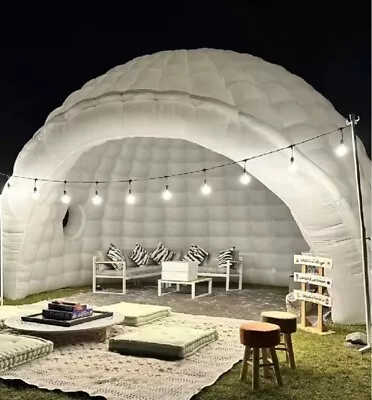 Inflatable Igloo Dome Tent Inflatable Marquee Canopy Shelter With Air Blower LED • $690