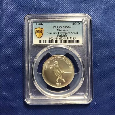 Pcgs-ms69 1986 Vietnam Silver 100 Dong Summer Olympics Seoul Fencing • $150