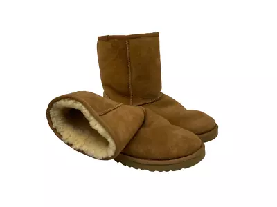 Ugg Australia Women's 5825 Classic Short Sheepskin Boots Tan Size 8M • $52.49