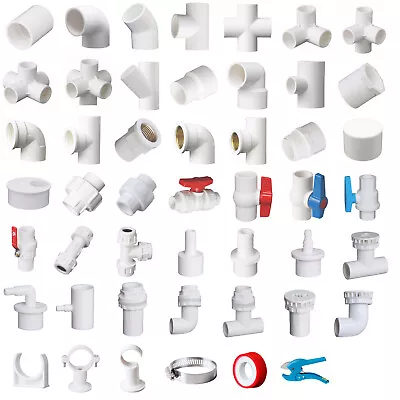 £1.73 • Buy White PVC 20mm ID Pressure Pipe Fittings Metric Solvent Weld Various Parts