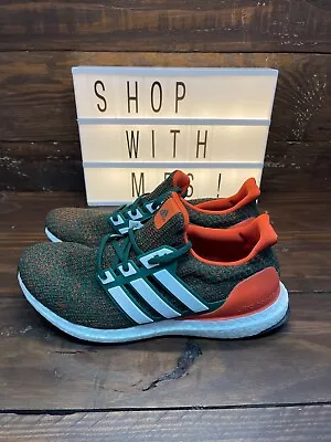 Adidas Ultraboost Miami Hurricanes Mens Gym Running Shoes NEW (EE3702) • $74.99