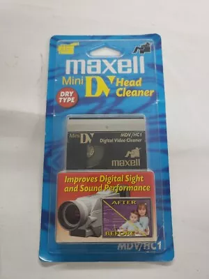 NEW: MAXELL MINI DV DIGITAL VIDEO HEAD CLEANER Dry Type Cassette MDV/HC1 Sealed • $12.99