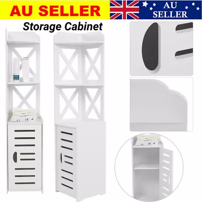 Bathroom Storage Cabinet Laundry Toilet Cupboard  Shelf Half Corner Rack AU • $49.99