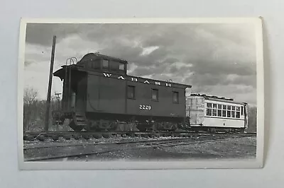 Kodak RPPC Real Photo Postcard WABASH RAILROAD Locomotive CABOOSE 2229 RR • $14.99