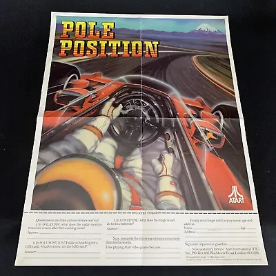 Atari 2600 POLE POSITION Video Game Vintage Competition Poster 1984 Galaxian • £16.99