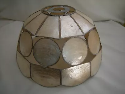 VINTAGE CAPIZ SHELL TIFFANY-STYLE LAMPSHADE (25cm.AT WIDEST) • £14.99