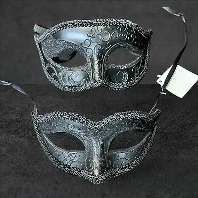 New Black Couple Mask Mardi Gras Venetian Halloween Ball Prom Masquerade Mask  • $14.99