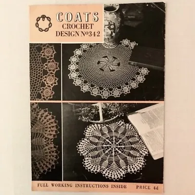 342 - Coats - Mercer Crochet Round Doilies Table Mats Set Multi Size Vintage • £15.99