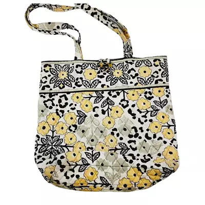 Vera Bradley GO WILD Yellow Floral Womens Tote Bag Purse • $19.99