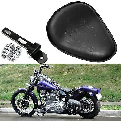 Motorcycle 12  Solo Seat + Spring For Harley Sportster XL883 1200 Bobber Chopper • $25.99