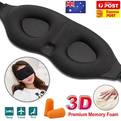$7.99 • Buy Travel Sleep Eye Mask Soft 3D Memory Foam Shade Cover Padded  Sleeping Blindfold