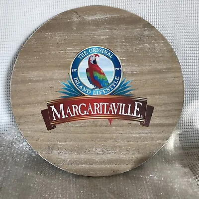 Margaritaville Lazy Susan  Wood Tiki Metal Trim  14” Diameter Island Lifestyle • $24