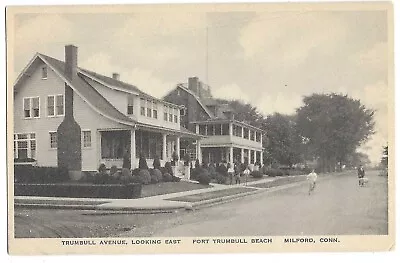 Milford CT Connecticut 1930 Postcard Trumbull Avenue Street Scene • $4.99