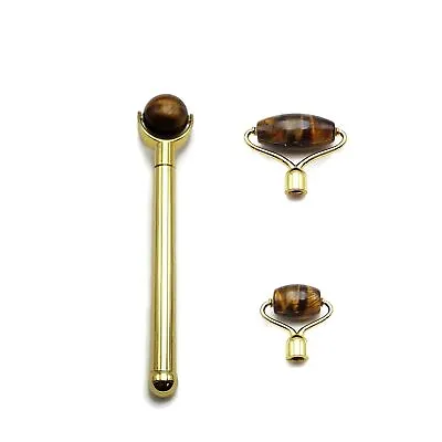 3 In 1 Yellow Tiger Eye Face Massage Roller Detachable Piece Kit • $17.09