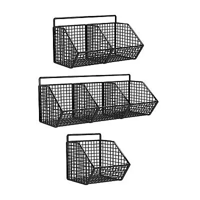 Metal Wire Storage Basket Fruit Basket Wall Mounted Hanging Kitchen Baskets For • £9.36