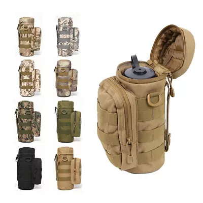 Adjustable Kettle Bag Tactical Molle Water Bottle Carrier Holder Pouch Outdoor • $17.36