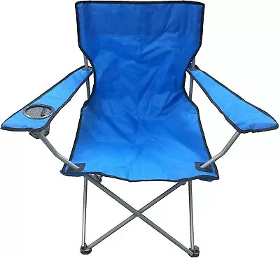 Blue Captains Chairs Lightweight Folding Seat Camping Fishing Beach • £12.95