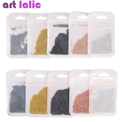 Nail Art Caviar Bead 10g Rhinestone Nail Art Micro Steel Ball Decorations UV Gel • $2.28