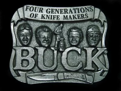 Sl01120 *nos* Really Nice **buck Four Generations Of Knife Makers** Belt Buckle • $30