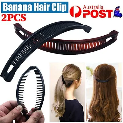 $10.32 • Buy 2Pcs Hair Claw Banana Hair Clip Accessories Women Ponytail Holder Hair Barrette