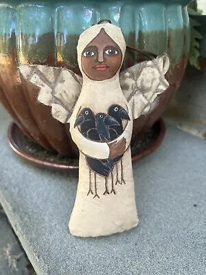 Hand Made Doll By Jo James Black Or Muslim Angel Artist Signed Crows • $265