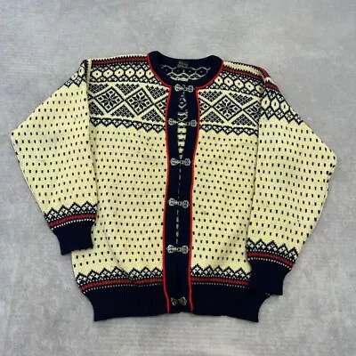 Vintage Dale Of Norway Knitted Cardigan Abstract Patterned Chunky Knit Women's • £20