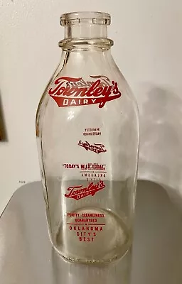 Vintage Townley’s Dairy Half Gallon Glass Milk Bottle  OK City • $29.99