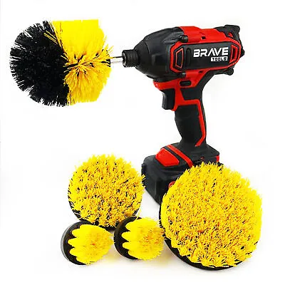 £9.85 • Buy 5 X DRILL ATTACHMENT CLEANING BRUSH SET POWER SCRUB HOME CAR TILE BATHROOM TOOLS