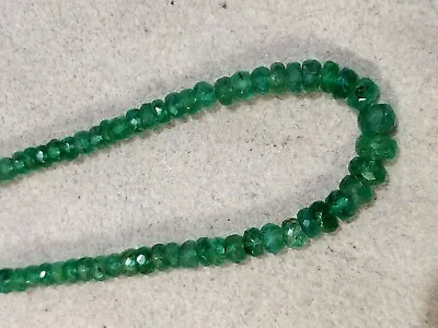 Natural Zambian Emerald 4 Mm Faceted Round Bead Strand Genuine Emerald Gemstones • $240