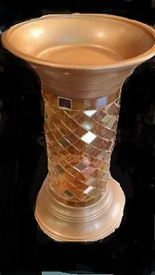 Partylite GOLD GLOBAL FUSION MOSAIC 9 INCH COLUMN NIB • $19.99