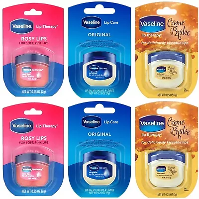 Vaseline Crème Brûlée / Original / Rosy Lip Balm Therapy 0.25 OZ (Mix Pack Of 6) • $15