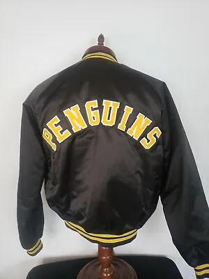 🔥🚨Vintage Chalk Line L Pittsburgh Penguins Starter Style Spellout Jacket EUC! • $399.99