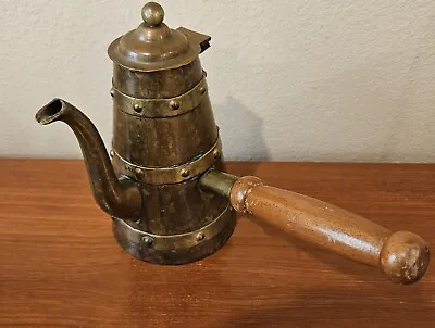 Saltillo Silver Factory -  Vintage Copper Brass Coffee Pot W/Hinged Lid • $19.99