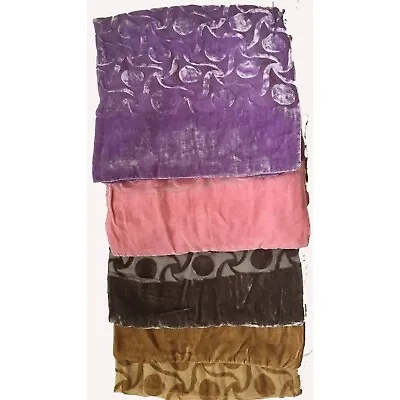 Womens Deluxe Velvet Scarf Devore Silk Blend Swirl Circle Design Long Shawl Warm • £8.99