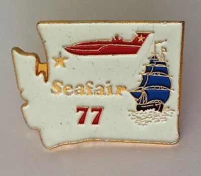 Washington Seafair 77 Motor Speed Jet Boat Racing Pin Badge Quality Vintage (N7) • $9.99