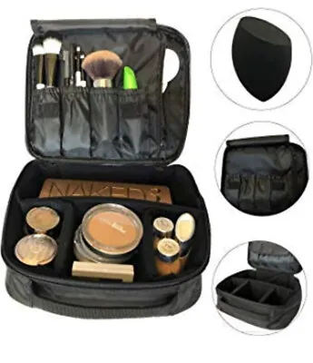 £6.99 • Buy Portable Cosmetic Organiser Make Up Case Travel Toiletry Storage Bag + Blender