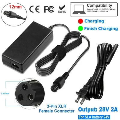 Razor Electric Scooter Charger E100 E125 E150 E200 E300 E325S E500 E175 MX350 • $11.99