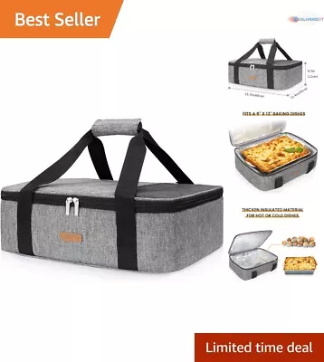 Multi-Purpose Casserole Carrier - Hot/Cold Food Tote - Fits 9 X13  Dish - Grey • $31.33