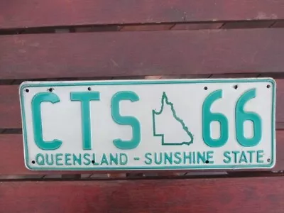 QUEENSLAND Personalised Plate Qld Map CTS - 66   UNCOMMON DESIGN   LIGHTLY USED • $24