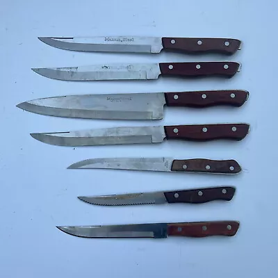 Vintage Maxam Steel Knife Lot Of 7 Made In Japan Knives Chef • $24