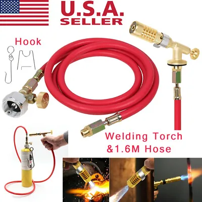 Mapp Gas Welding Torch Burner Propane Soldering Brazing Heating 1.6M Hose Kit • $23.49