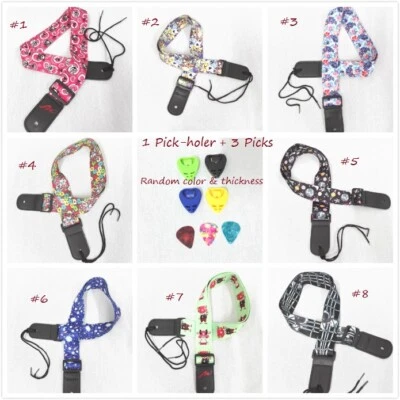 $15.99 • Buy Length Adjustable  Ukulele Shoulder Strap,Multicolored 68~121cm+3 Picks/-Holder
